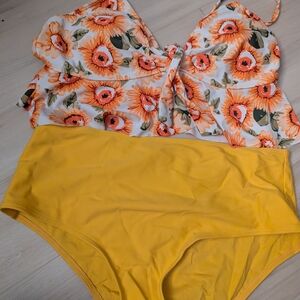 Sunflower Print Bikini Set